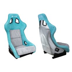   Racing seat SLIDE KS2 Premium Mint & Quilted Grey Suede Silver Glitter