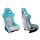 Racing seat SLIDE KS2 Premium Mint & Quilted Grey Suede Silver Glitter