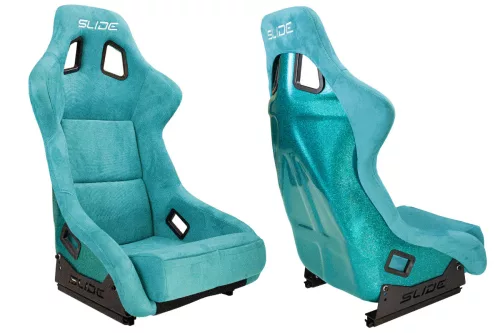 Racing seat SLIDE KS2 Premium Sea-Blue Welur & Sea-Blue Glitter