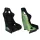 Racing seat SLIDE KS2 Premium Black & Welur Green Glitter