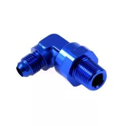 Flare male to male union adapter 90deg AN6-3/8NPT