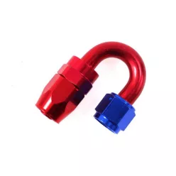 Reusable swivel hose end 180deg AN4