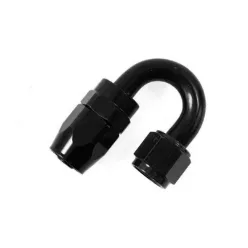 Reusable swivel hose end 180deg AN8 black