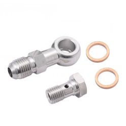   EPMAN Stainless Steel M12x1.25mm/M12x1.25mm To AN6-6 Banjo Bolts Brake Line Fittings Adapter Thread Single Banjo Bolt Universal