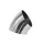 Stainless elbow 45deg 57mm thk.1,5mm polished