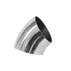 Stainless elbow 45deg 76mm thk.1,5mm polished