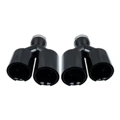Exhaust 101mmx2 Inlet 76mm Gloss Black Set