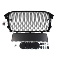 Grill Audi A4 B8 RS Style Bright Black 12-15 PDC