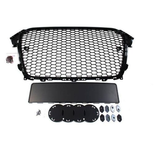 Grill Audi A4 B8 RS Style Bright Black 12-15 PDC