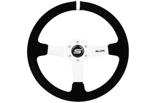 Steering wheel SLIDE 350mm offset:90mm Suede White