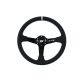 Steering wheel SLIDE 350mm offset:90mm Leather Silver Strip