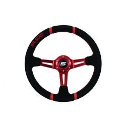 Steering wheel SLIDE 350mm offset:90mm Suede Red
