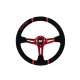 Steering wheel SLIDE 350mm offset:90mm Suede Red