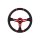Steering wheel SLIDE 350mm offset:90mm Leather Red