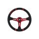 Steering wheel SLIDE 350mm offset:90mm Leather Red
