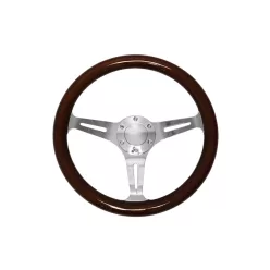 Steering wheel 350mm Wood Silver