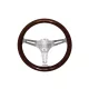 Steering wheel 350mm Wood Silver