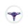 Steering wheel SLIDE 350mm offset:30mm NeoChrome Suede Silver Strip