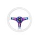 Steering wheel SLIDE 350mm offset:30mm NeoChrome Suede Silver Strip