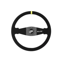 Steering wheel SLIDE 350mm offset:90mm Suede Yellow Strip
