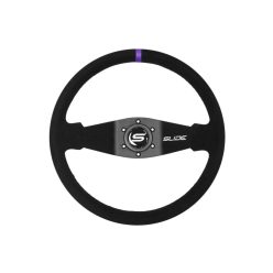 Steering wheel SLIDE 350mm offset:90mm Suede Purple Strip