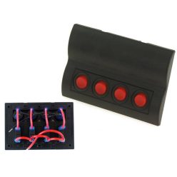 Switch 12/24V IP68 ON-OFFx4, 4xB 2x5A 1x10A 1x15A, LED IP68