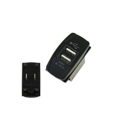 Socket 12/24V 2xUSB (3.1A) LED