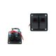 Alu panel switch, ON/OFFx2 Red