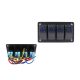 Alu panel switch, ON/OFFx4 Blue