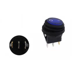 Switch Round ON-OFF 3PIN Blue