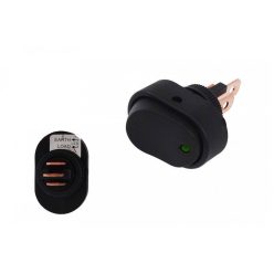 Switch Oval ON-OFF 3PIN Green