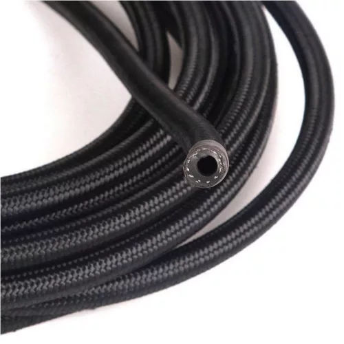 AN6 Fibre Braided Hose - Black Nylon