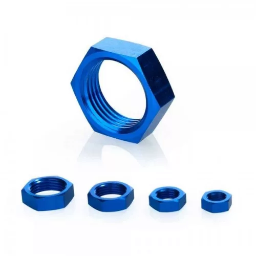 AN4 7/16-20 Bulkhead Nut, Blue