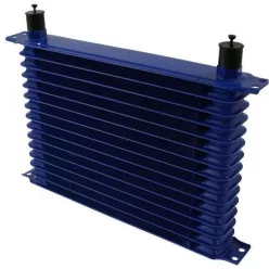 15-Row Race Line Aluminum Oil Cooler Radiator – AN10, Blue