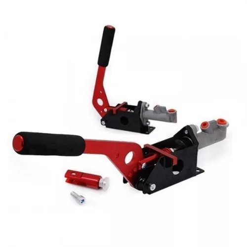 Hydraulic Handbrake with 0.75” Master Cylinder – Reversible, Lockable – Red