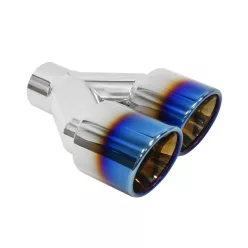 Exhaust Tip 89mmx2 enter 60mm Polished Burn Right