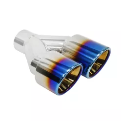 Exhaust Tip 89mmx2 enter 60mm Polished Burn Left
