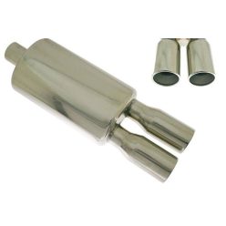 Rear Muffler TurboWorks 2x76mm inlet 63,5mm