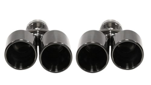 Exhaust Tip 101mmx2 enter 76mm Black Chrome Set