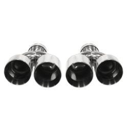 Exhaust Tip 101mmx2 enter 76mm Polished Set