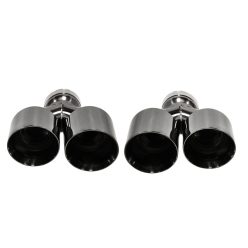 Exhaust Tip 101mmx2 enter 67mm Black Chrome Set