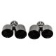 Exhaust Tip 101mmx2 enter 67mm Black Chrome Set