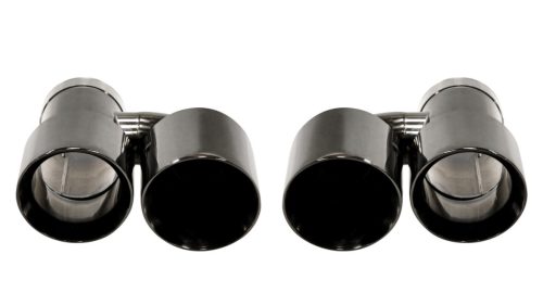 Exhaust Tip 101mmx2 enter 63mm Black Chrome Set