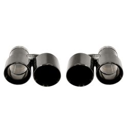 Exhaust Tip 101mmx2 enter 67mm Black Chrome Set