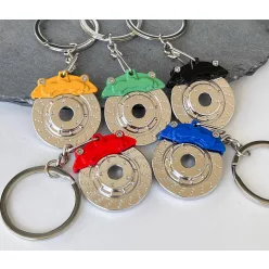 Keychain – caliper + brake disc, red