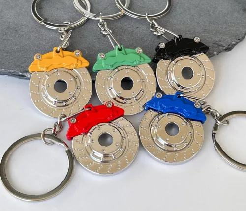 Keychain – caliper + brake disc, lemon yellow